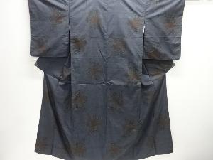 花唐草に牡丹模様織り出し本場泥大島紬着物(5マルキ)